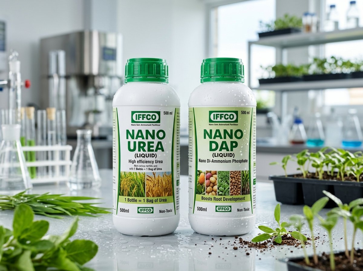 IFFCO Nano Urea & Nano DAP Bottles