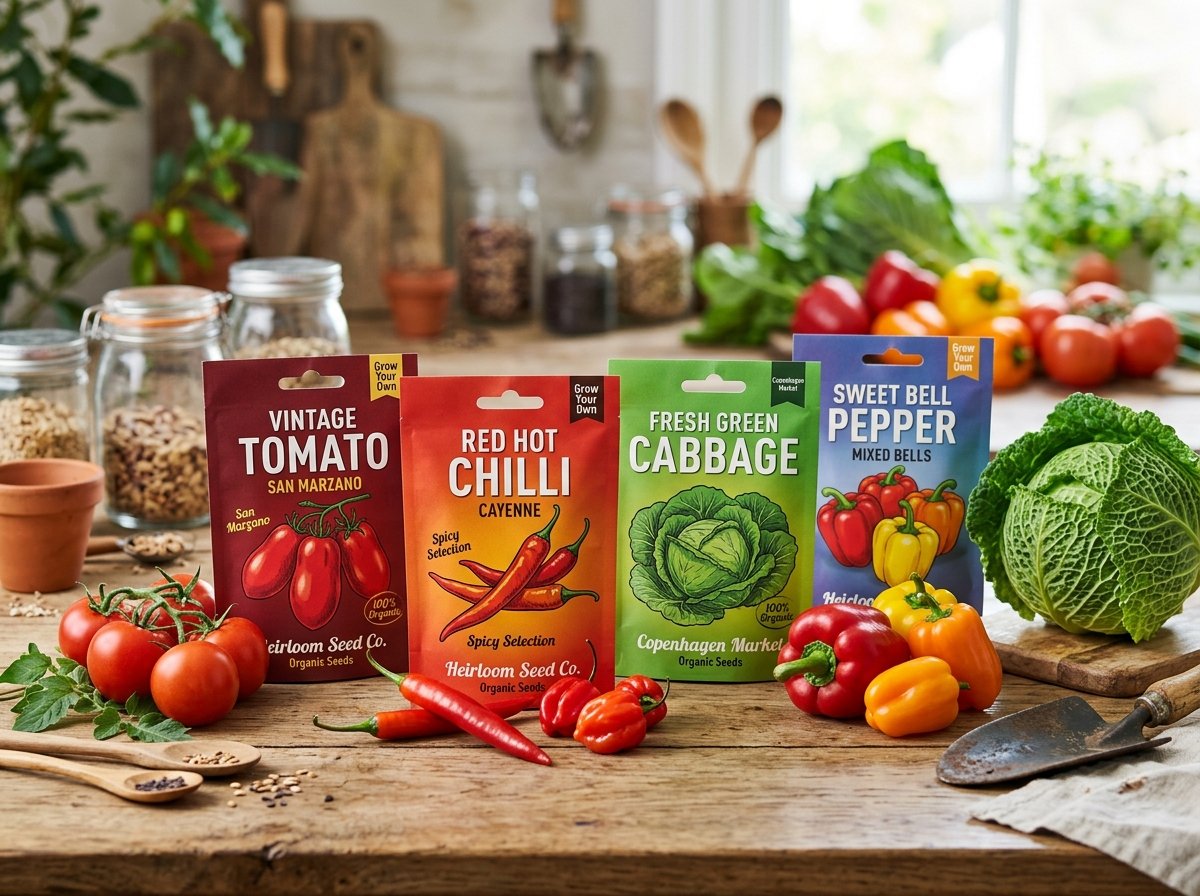 Tomato, Cabbage, Chilli Vegetable Seed Packets
